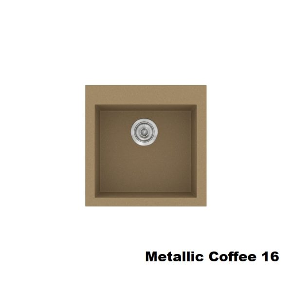 Καφε νεροχυτης για κουζινα συνθετικος μικρος με 1 γουρνα 50χ50 Metallic Coffee 16 Classic 339 Sanitec