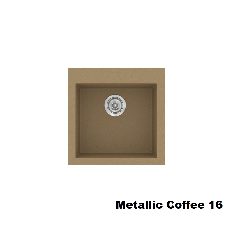 Καφε μικρος νεροχυτης για κουζινα συνθετικος με 1 γουρνα 50χ50 Metallic Coffee 16 Classic 339 Sanitec