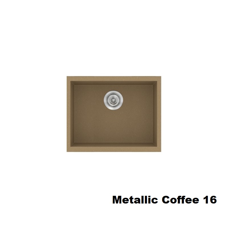 Καφε μικρος συνθετικος νεροχυτης κουζινας μονος 50χ40 Metallic Coffee 16 Classic 341 Sanitec