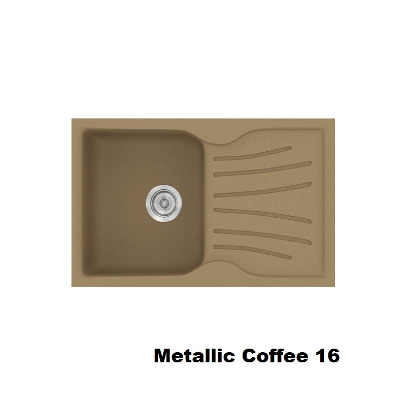 Καφε μονος νεροχυτης για κουζινα με 1 γουρνα και μαξιλαρι 78χ50 Metallic Coffee 16 Classic 327 Sanitec