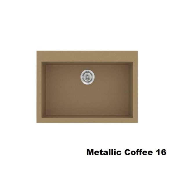Καφε συνθετικος νεροχυτης για κουζινα με 1 γουρνα 70χ50 Metallic Coffee 16 Classic 338 Sanitec