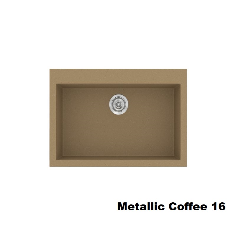Καφε νεροχυτης για κουζινα συνθετικος με 1 γουρνα 70χ50 Metallic Coffee 16 Classic 338 Sanitec