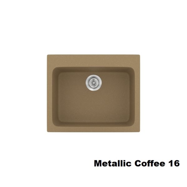 Καφε μοντερνος νεροχυτης κουζινας μικρος συνθετικος με μια γουρνα 60χ50 Metallic Coffee 16 Classic 331 Sanitec
