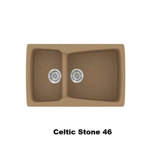 Καφε συνθετικος νεροχυτης κουζινας με μια και μιση γουρνες 79χ50 Celtic Stone 46 Classic 320 Sanitec
