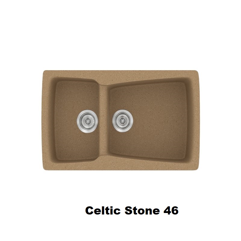 Καφε νεροχυτης κουζινας συνθετικος με μια και μιση γουρνες 79χ50 Celtic Stone 46 Classic 320 Sanitec