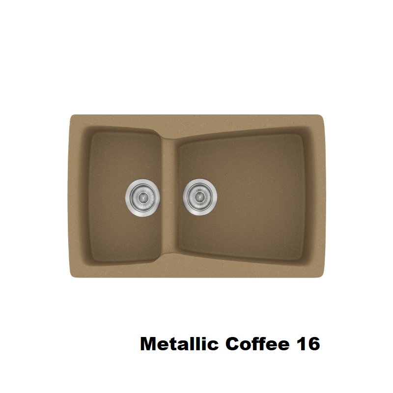 Metallic Coffee Modern 1.5 Bowl Composite Kitchen Sink 79×50 Classic 320 Sanitec