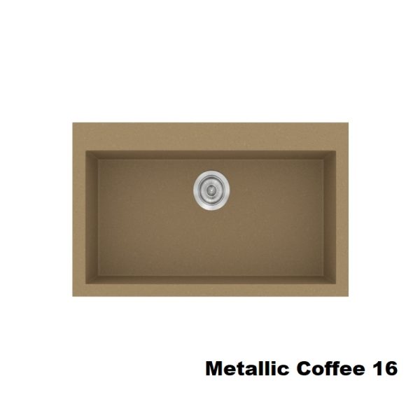 Καφε μοντερνος συνθετικος νεροχυτης κουζινας με μια γουρνα 79χ50 Metallic Coffee 16 Classic 333 Sanitec