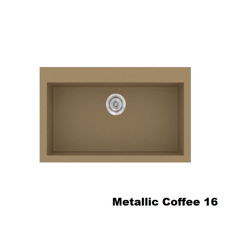 Καφε συνθετικος νεροχυτης κουζινας μοντερνος με μια γουρνα 79χ50 Metallic Coffee 16 Classic 333 Sanitec