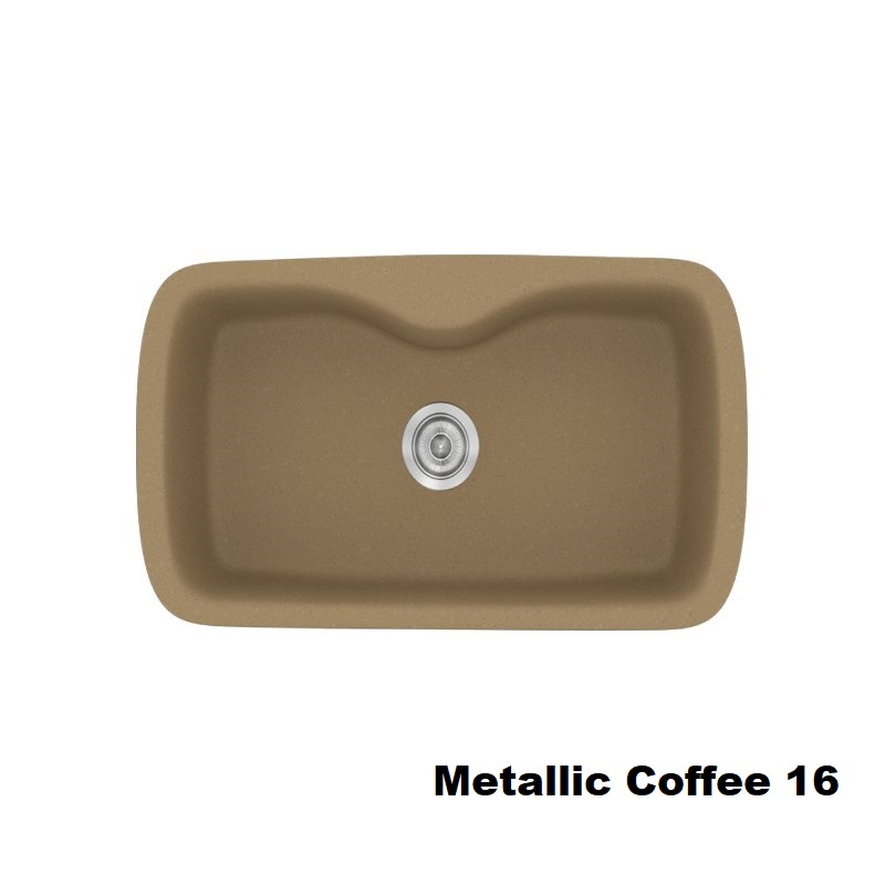 Καφε συνθετικος νεροχυτης με μια γουρνα για κουζινα 83χ51 Metallic Coffee 16 Classic 321 Sanitec