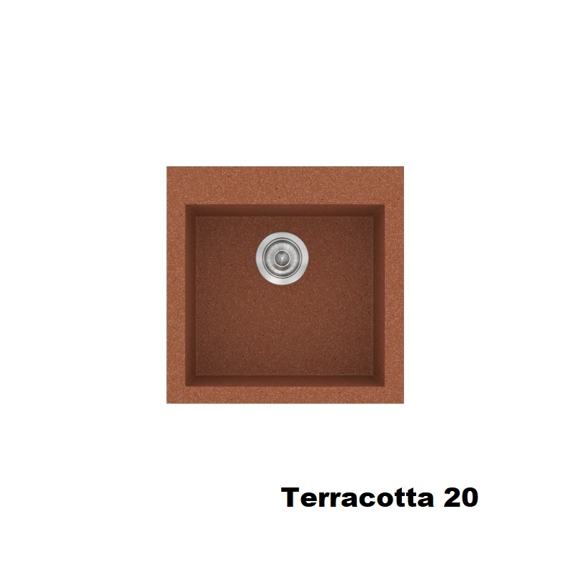 Terracotta Red Modern 1 Bowl Small Composite Kitchen Sink 50×50 Classic 339 Sanitec
