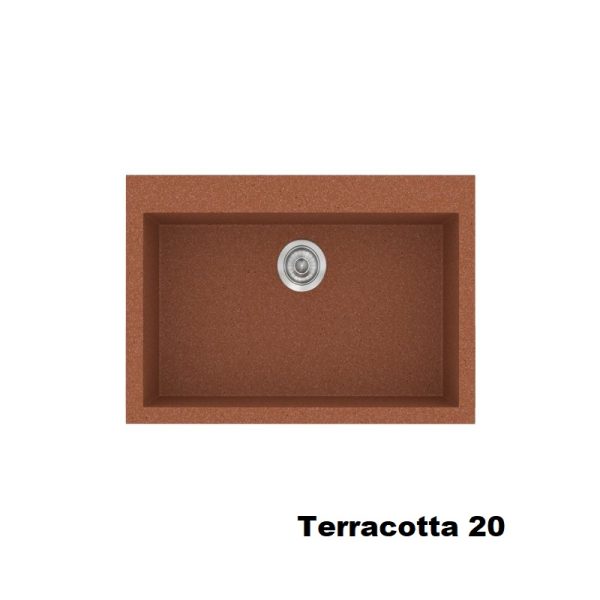 Terracotta Modern 1 Bowl Composite Kitchen Sink 70x50 Classic 338 Sanitec