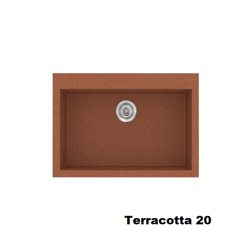Κοκκινοι νεροχυτες για κουζινα μοντερνοι συνθετικοι μονοι 70χ50 Terracotta 20 Classic 338 Sanitec