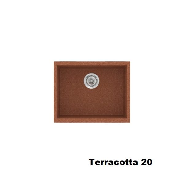 Terracotta Red Modern 1 Bowl Small Composite Kitchen Sink 50x40 Classic 341 Sanitec