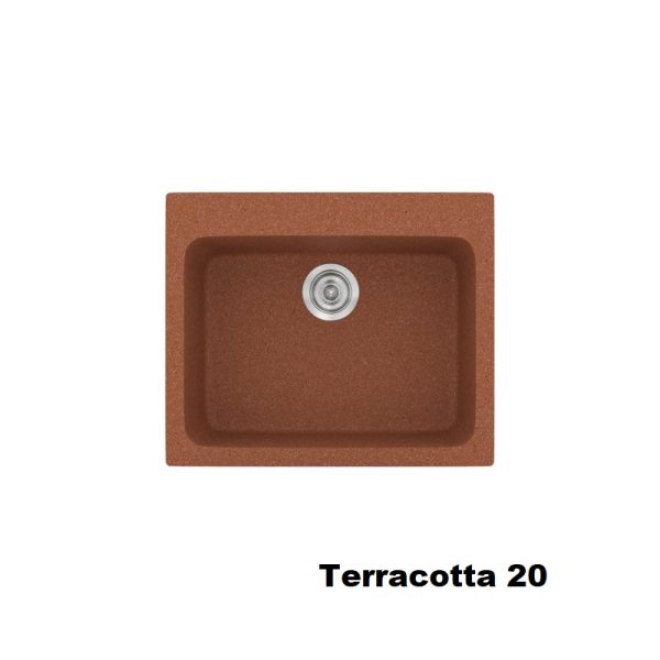 Κοκκινος μοντερνος συνθετικος νεροχυτης για κουζινα με 1 γουρνα 60χ50 Terracotta 20 Classic 331 Sanitec