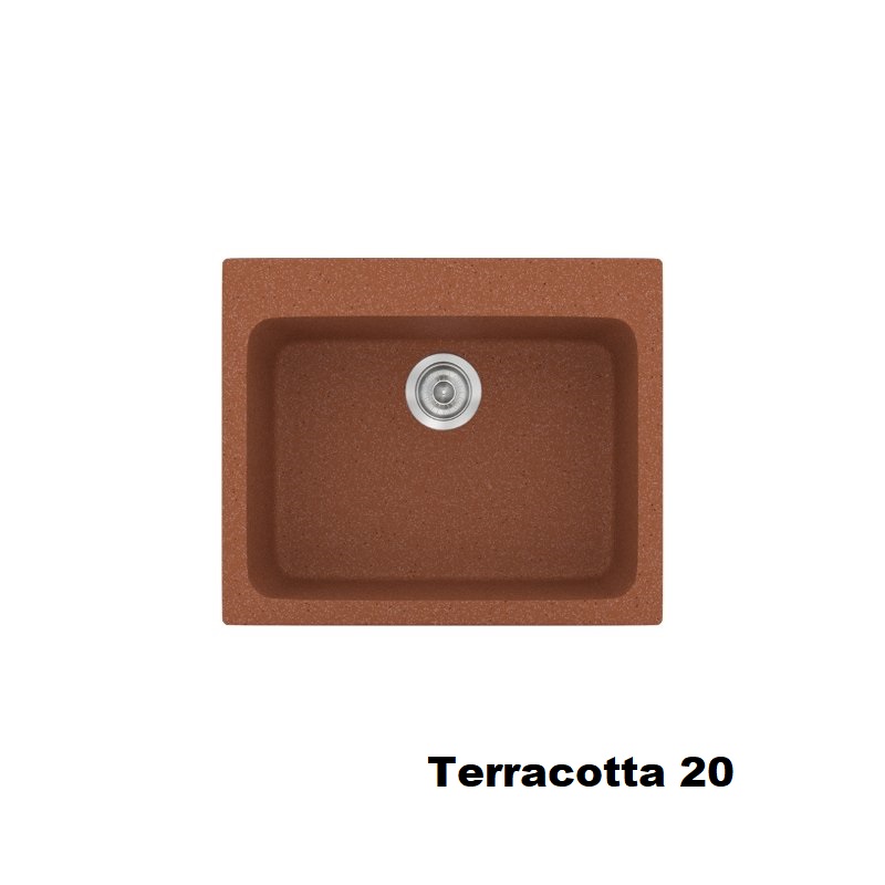 Terracotta Red Modern 1 Bowl Small Composite Kitchen Sink 60×50 Classic 331 Sanitec