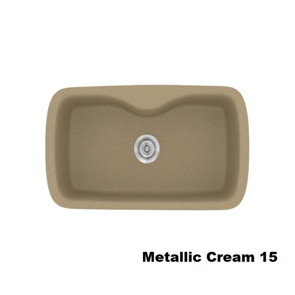 Metallic Cream Modern 1 Large Bowl Composite Kitchen Sink 83x51 Classic 321 Sanitec