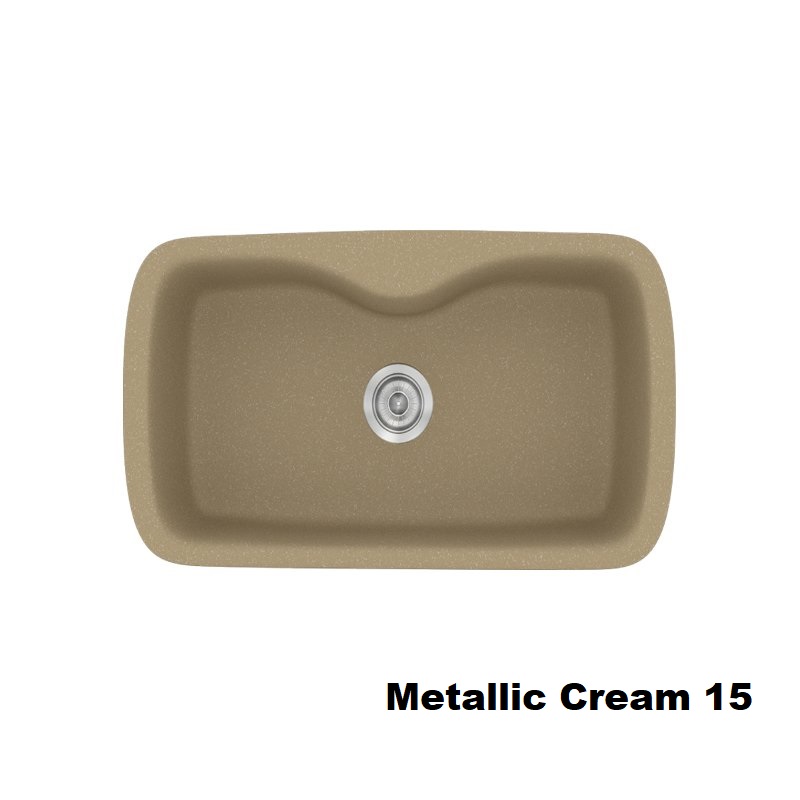 Metallic Cream Modern 1 Large Bowl Composite Kitchen Sink 83×51 Classic 321 Sanitec