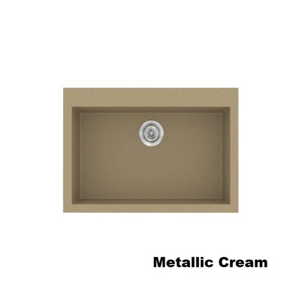 Κρεμ συνθετικοι νεροχυτες κουζινας μοντερνοι μονοι 70χ50 Metallic Cream 15 Classic 338 Sanitec