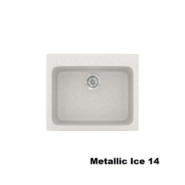Ασπροι συνθετικοι μικροι νεροχυτες κουζινας με μια γουρνα 60χ50 Metallic Ice 14 Classic 331 Sanitec