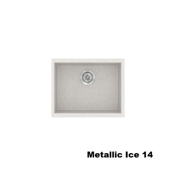 Metallic Ice White Modern 1 Bowl Small Composite Kitchen Sink 50x40 Classic 341 Sanitec