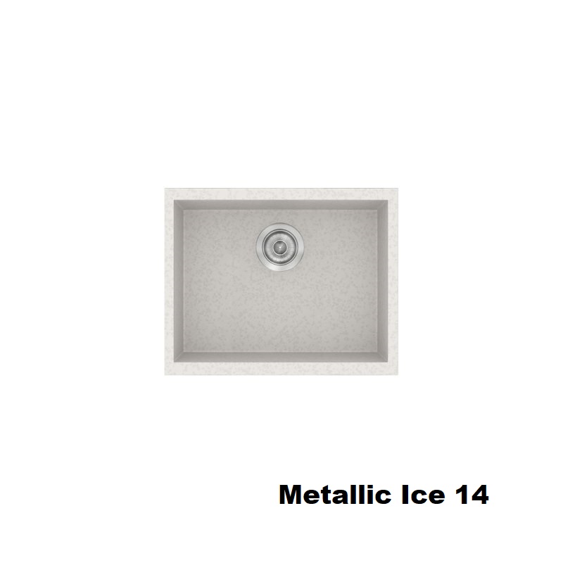 Λευκοι μοντερνοι μικροι νεροχυτες κουζινας συνθετικοι 50χ40 Metallic Ice 14 Classic 341 Sanitec