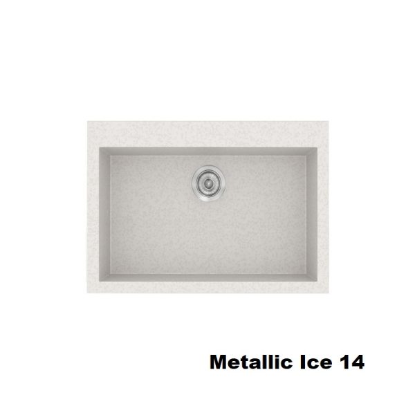 Metallic Ice White Modern 1 Bowl Composite Kitchen Sink 70x50 Classic 338 Sanitec