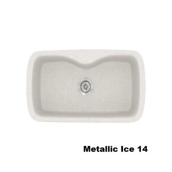 Metallic Ice White Modern 1 Large Bowl Composite Kitchen Sink 83x51 Classic 321 Sanitec