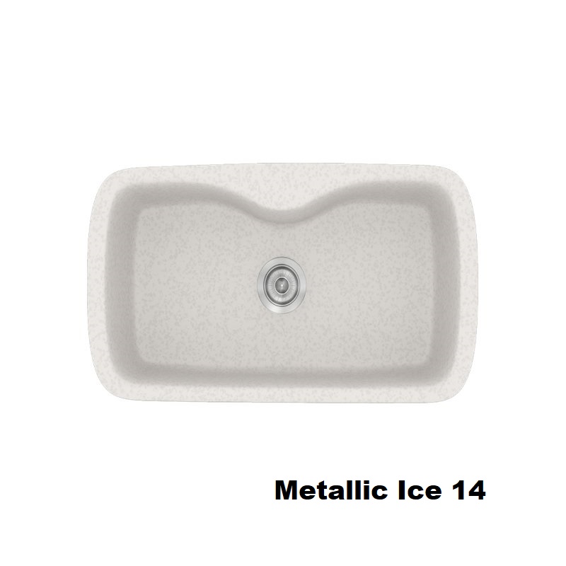 Λευκος συνθετικος νεροχυτης κουζινας με 1 γουρνα 83χ51 Metallic Ice 14 Classic 321 Sanitec