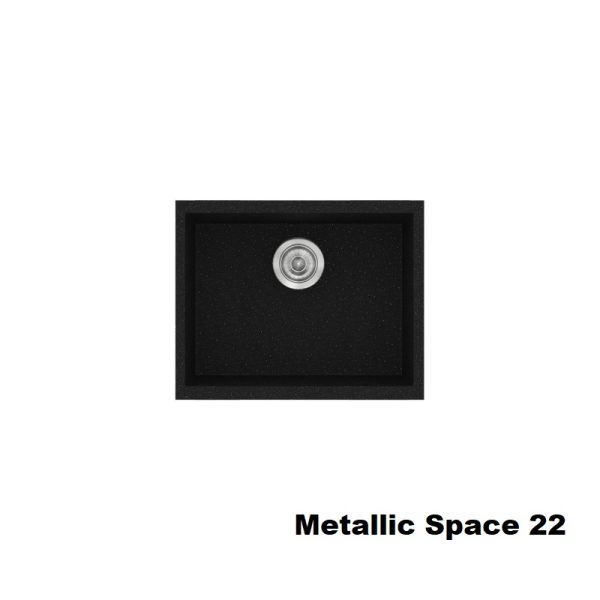 Μαυροι μικροι συνθετικοι νεροχυτες κουζινας μονοι 50χ40 Metallic Space 22 Classic 341 Sanitec