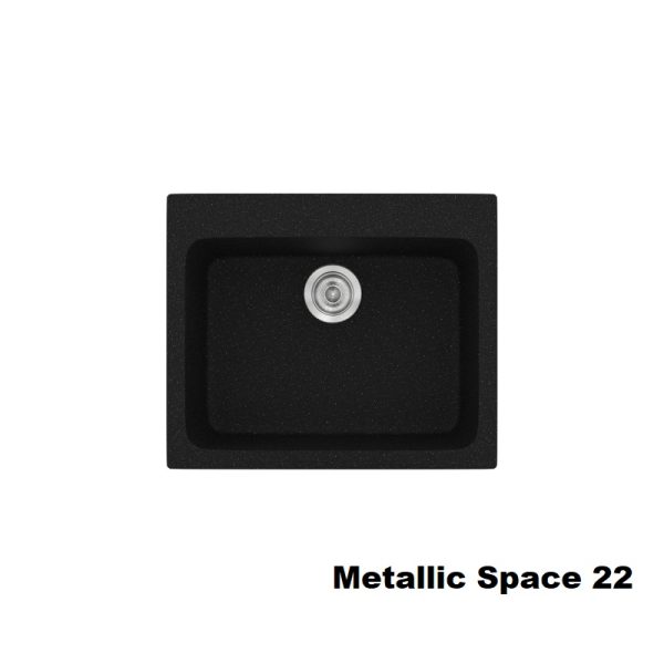 Μαυροι συνθετικοι νεροχυτες μικροι μοντερνοι 1 γουρνα 60χ50 Metallic Space 22 Classic 331 Sanitec