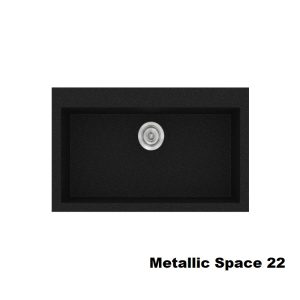 Metallic Space Black Modern 1 Large Bowl Composite Kitchen Sink 79x50 Classic 333 Sanitec