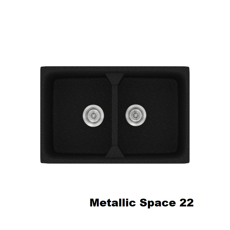 Μαυροι συνθετικοι νεροχυτες κουζινας μοντερνοι 78χ51 Metallic Space 22 Classic 318 Sanitec