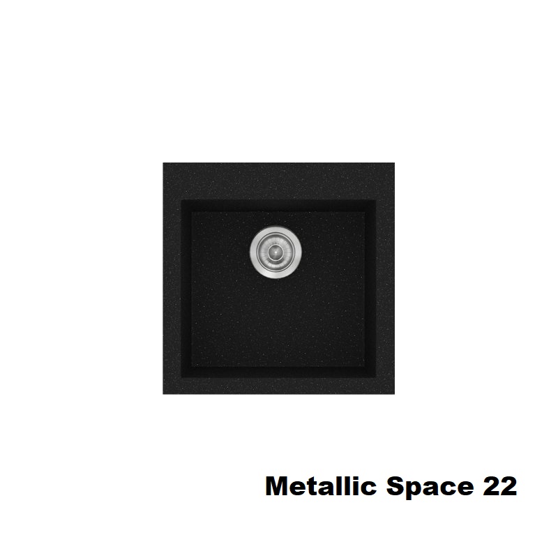 Μαυρος μικρος νεροχυτης για κουζινα μονος μοντερνος συνθετικος 50χ50 Metallic Space 22 Classic 339 Sanitec