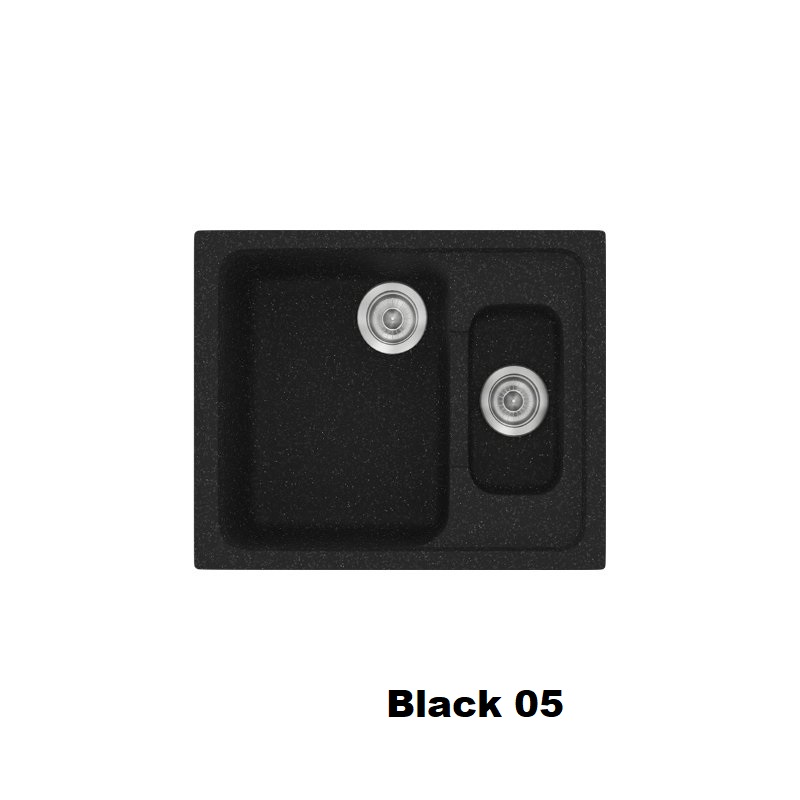 Μαυρος μικρος νεροχυτης κουζινας συνθετικος μοντερνος μια και μιση γουρνα 62χ51 Black 05 Classic 330 Sanitec