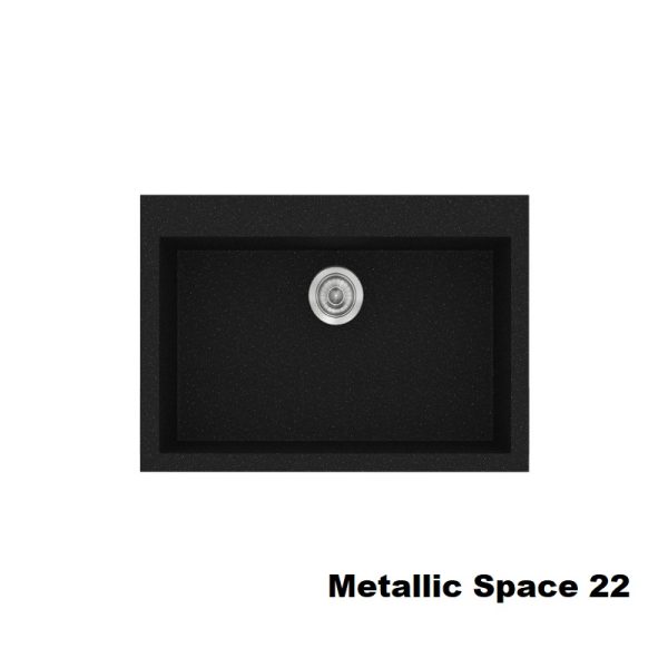 Μαυρος συνθετικος νεροχυτης για κουζινα μοντερνος μονος 70χ50 Metallic Space 22 Classic 338 Sanitec