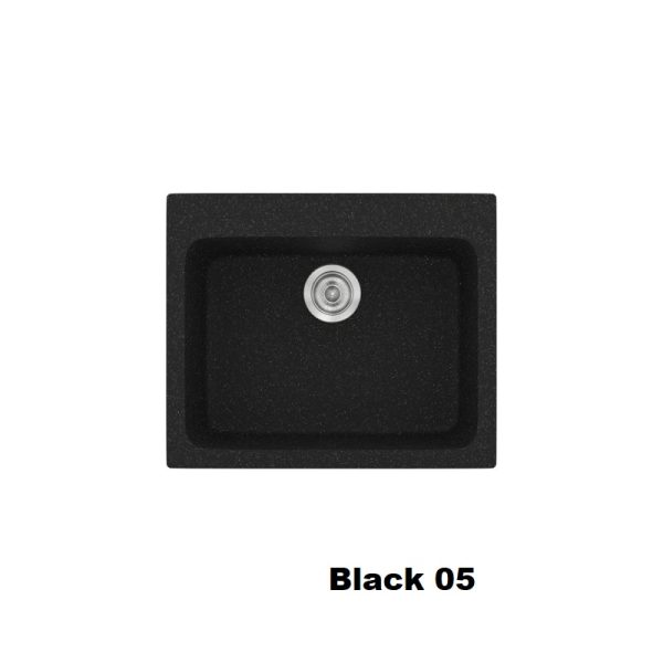 Black Modern 1 Bowl Small Composite Kitchen Sink 60x50 Classic 331 Sanitec
