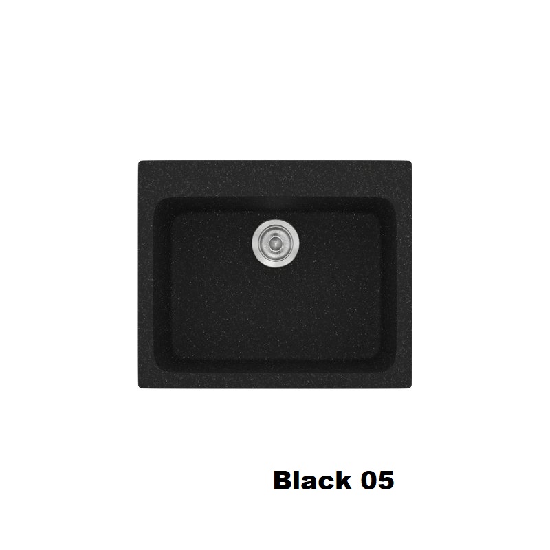 Μαυρος συνθετικος μικρος νεροχυτης κουζινας με 1 γουρνα 60χ50 Black 05 Classic 331 Sanitec