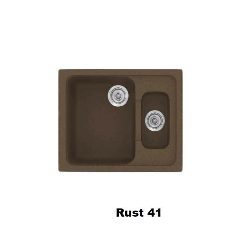 Rust Brown Modern 1,5 Bowl Composite Kitchen Sink 62×51 Classic 330 Sanitec