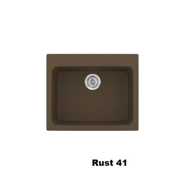 Rust Brown Modern 1 Bowl Small Composite Kitchen Sink 60x50 Classic 331 Sanitec
