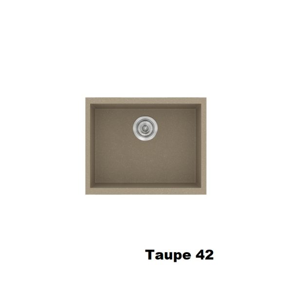 Taupe Modern 1 Bowl Small Composite Kitchen Sink 50x40 Classic 341 Sanitec