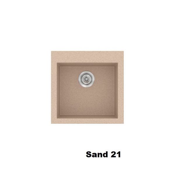 Μικρος μοντερνος συνθετικος μονος νεροχυτης κουζινας μονος 50χ50 Sand 21 Classic 339 Sanitec