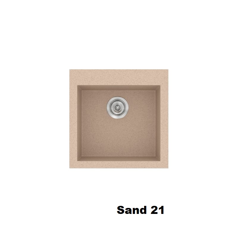 Μικρος συνθετικος μονος νεροχυτης κουζινας μοντερνος μονος 50χ50 Sand 21 Classic 339 Sanitec