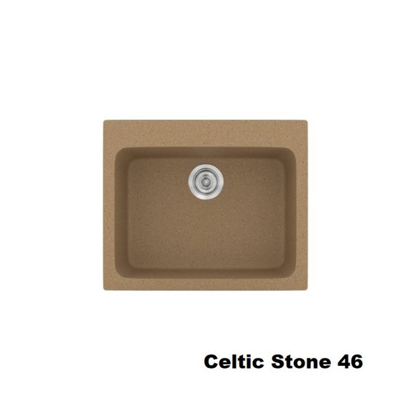Μικρος νεροχυτης κουζινας συνθετικος με 1 γουρνα καφε 60χ50 Celtic Stone 46 Classic 331 Sanitec