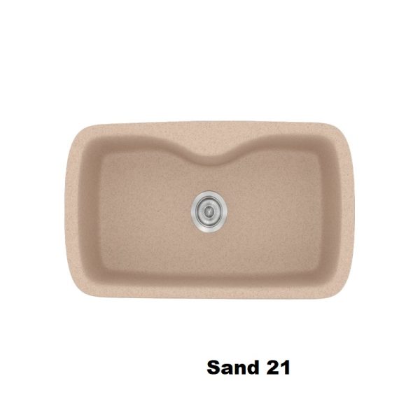 Sand Beige Modern 1 Large Bowl Composite Kitchen Sink 83x51 Classic 321 Sanitec