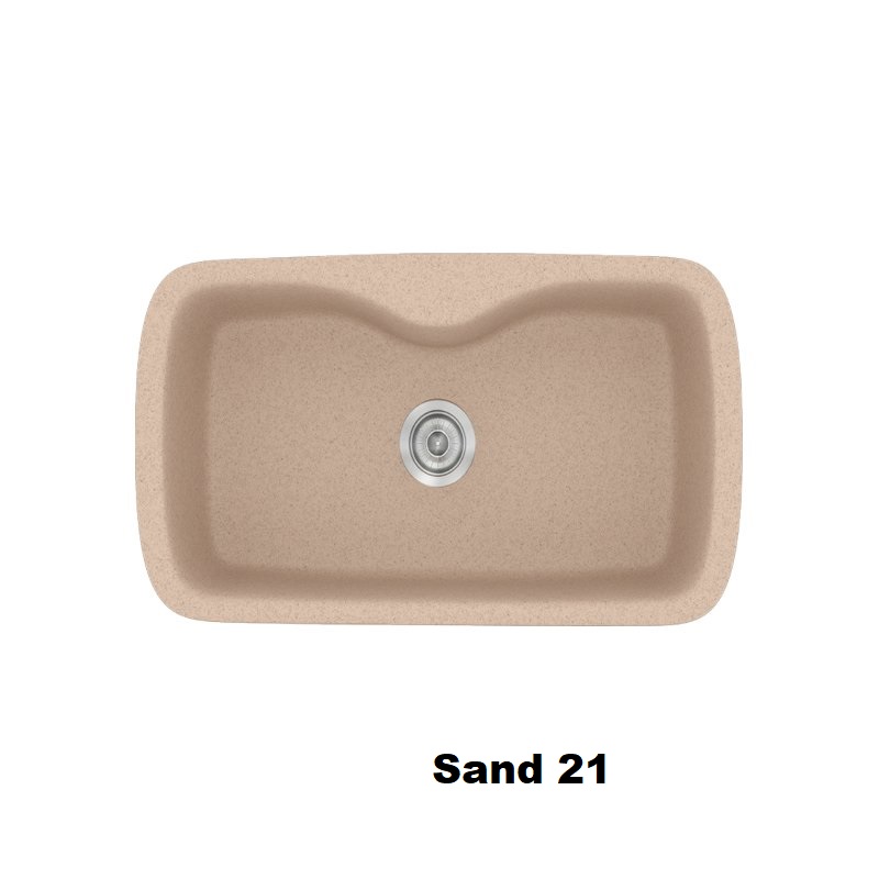 Sand Beige Modern 1 Large Bowl Composite Kitchen Sink 83×51 Classic 321 Sanitec