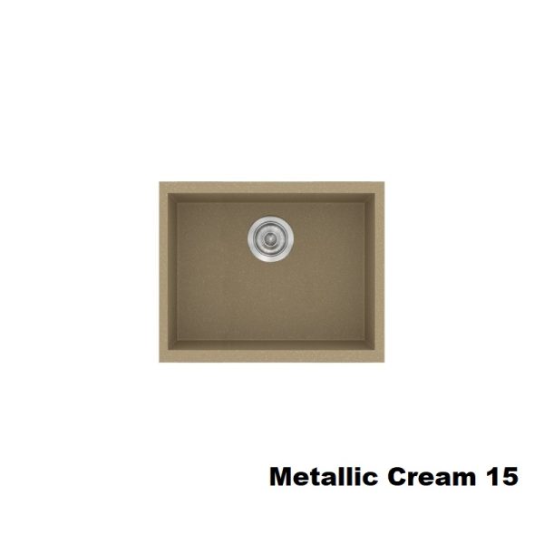 Μονος μικρος συνθετικος νεροχυτης κουζινας κρεμ 50χ40 Metallic Cream 15 Classic 341 Sanitec