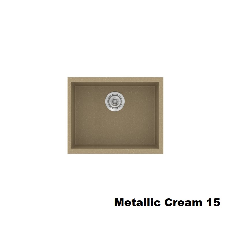 Cream Modern 1 Bowl Small Composite Kitchen Sink 50×40 Classic 341 Sanitec