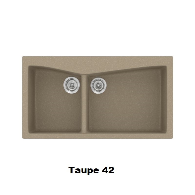 Taupe Modern 2 Bowl Composite Kitchen Sink 93×51 Classic 326 Sanitec