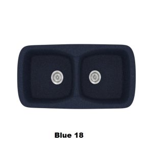 Blue Modern 2 Bowl Composite Kitchen Sink 93x51 Classic 319 Sanitec