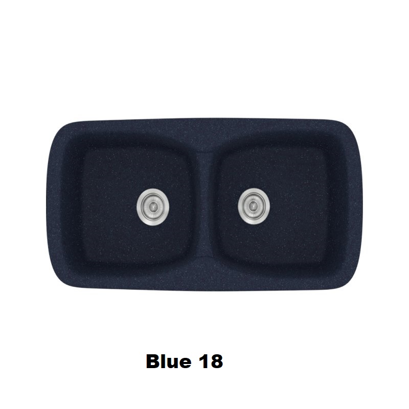 Blue Modern 2 Bowl Composite Kitchen Sink 93×51 Classic 319 Sanitec
